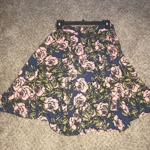 Lularoe Rose Print Skirt
